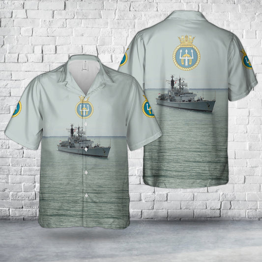Royal Navy HMS Gloucester (D96) Type 42 destroyer Hawaiian Shirt