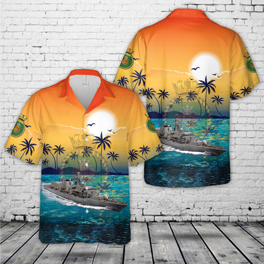 Royal Navy HMS Grafton F80 Hawaiian Shirt