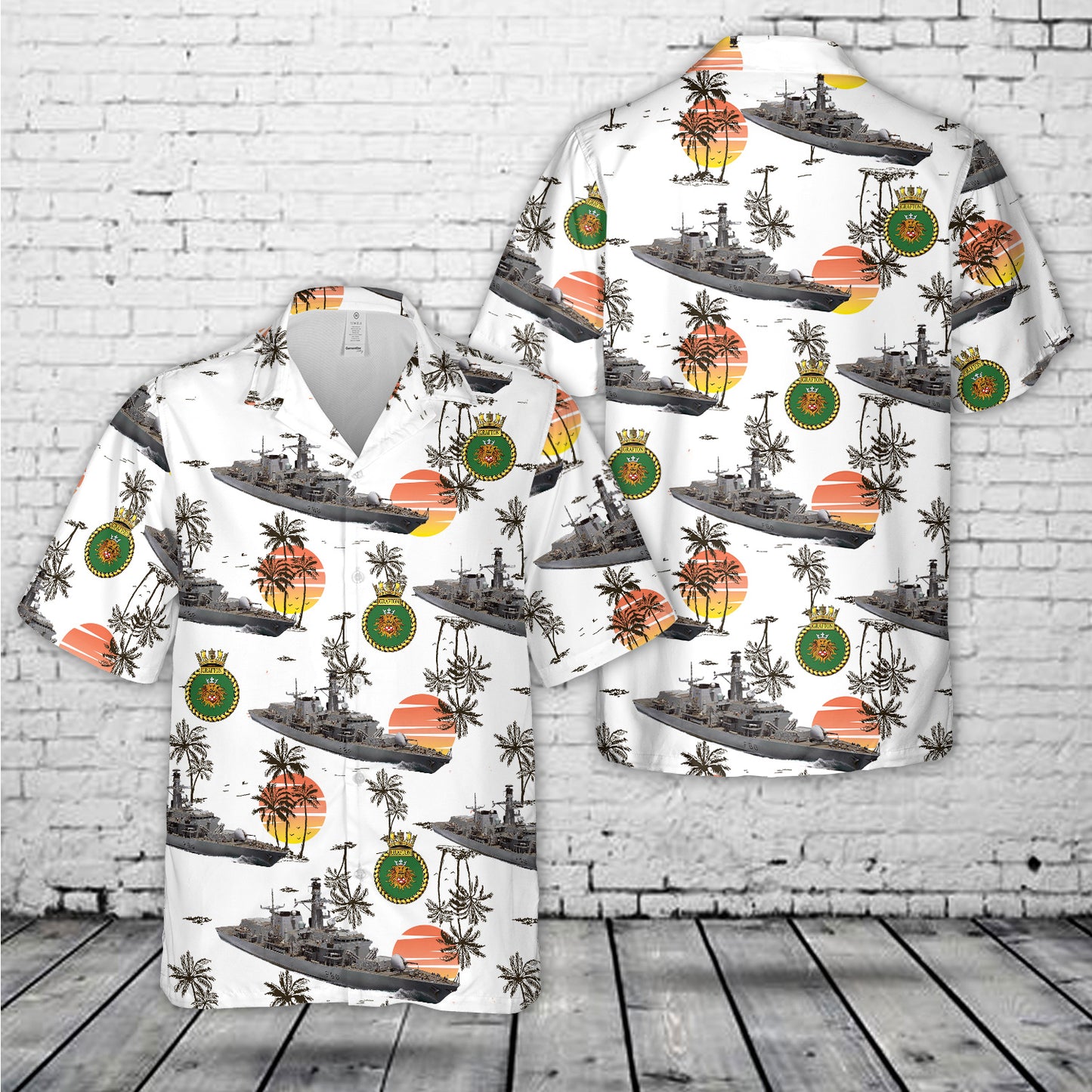 Royal Navy HMS Grafton F80 Hawaiian Shirt