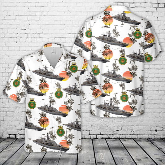 Royal Navy HMS Grafton F80 Hawaiian Shirt