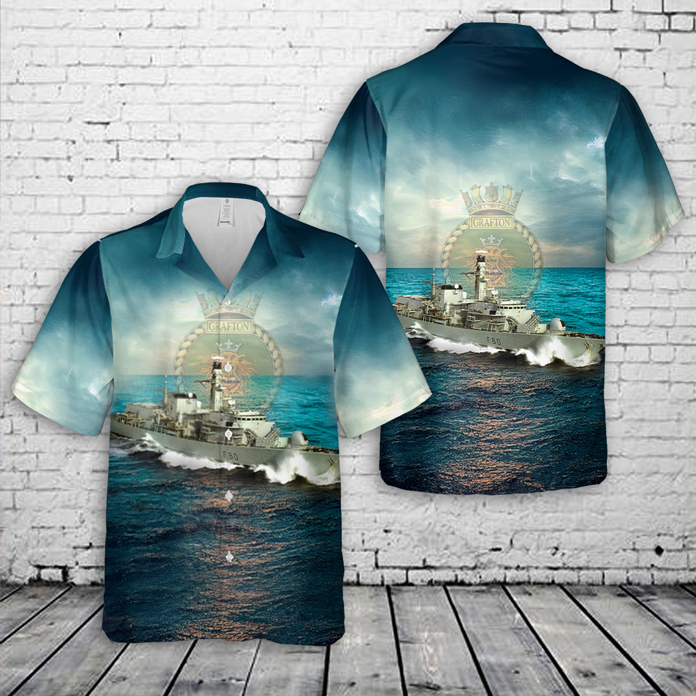 Royal Navy HMS Grafton (F80) Hawaiian Shirt