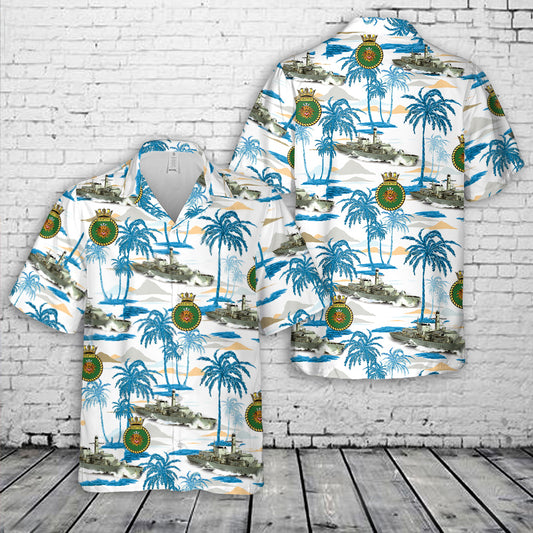 Royal Navy HMS Grafton (F80) Hawaiian Shirt