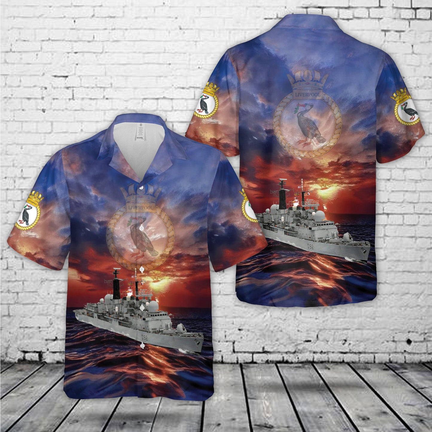 Royal Navy HMS Liverpool (D92) Hawaiian Shirt