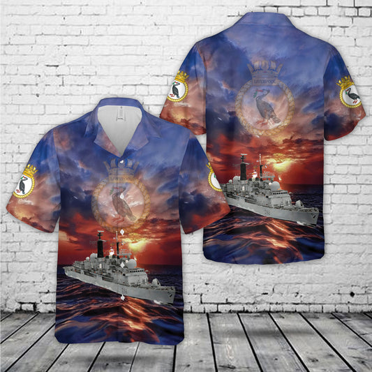 Royal Navy HMS Liverpool (D92) Hawaiian Shirt