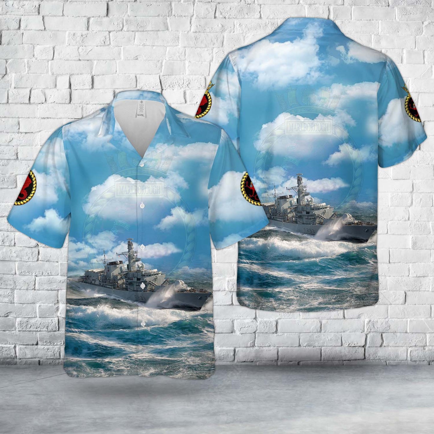 Royal Navy HMS Marlborough (F233) Type 23 frigate Hawaiian Shirt