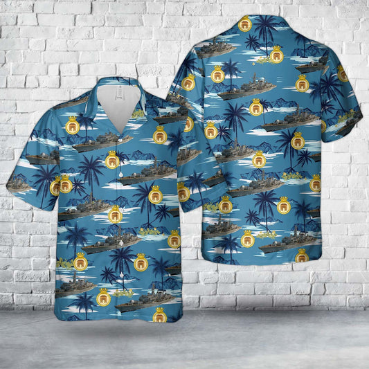 Royal Navy HMS Monmouth (F235) Hawaiian Shirt