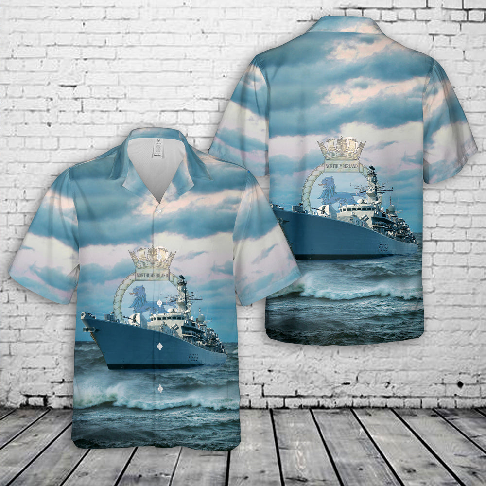 Royal Navy HMS Northumberland (F238) Hawaiian Shirt