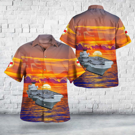Royal Navy HMS Prince of Wales (R09) Hawaiian Shirt