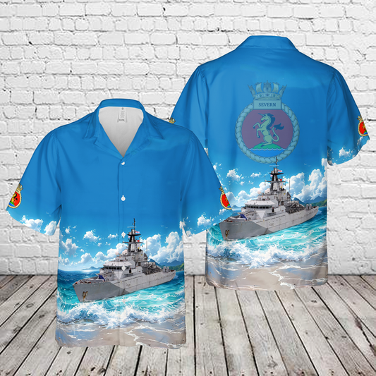 Royal Navy HMS Severn (P282) Offshore Patrol Vessel Hawaiian Shirt