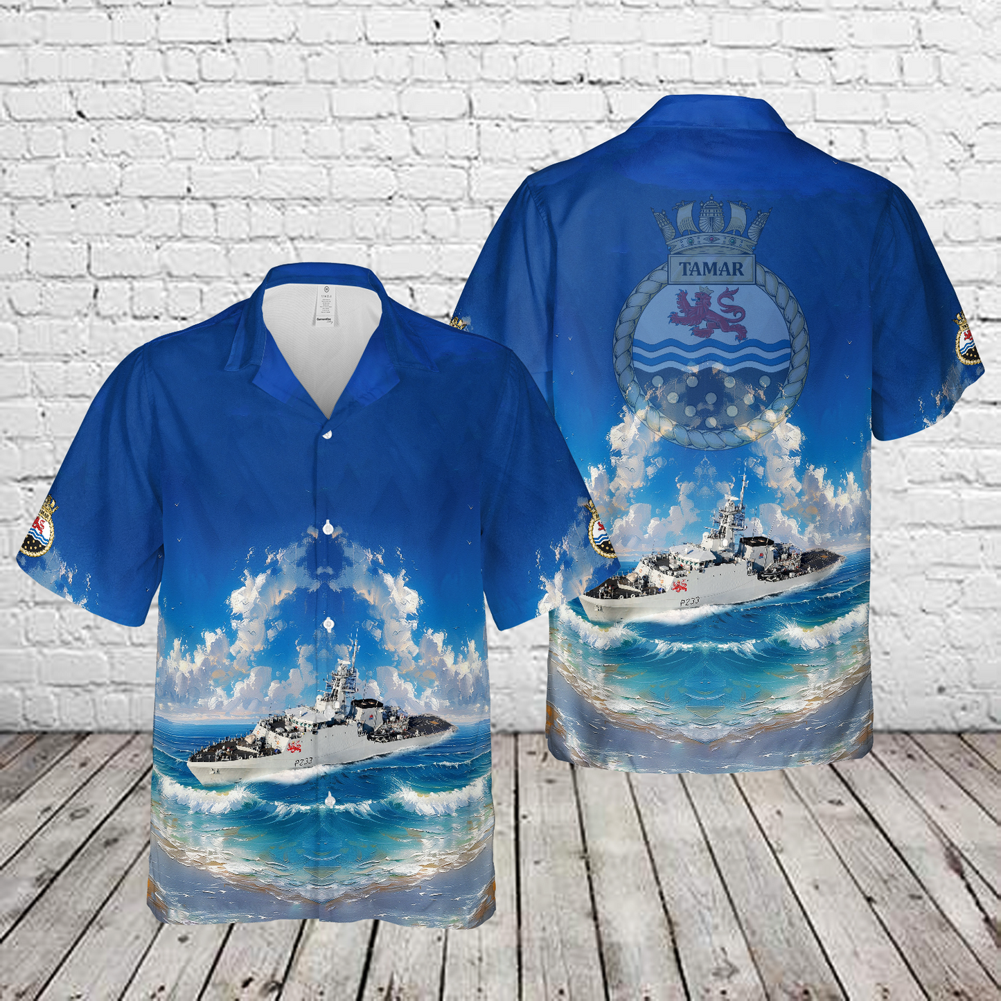 Royal Navy HMS Tamar (P233) Offshore Patrol Vessel Hawaiian Shirt