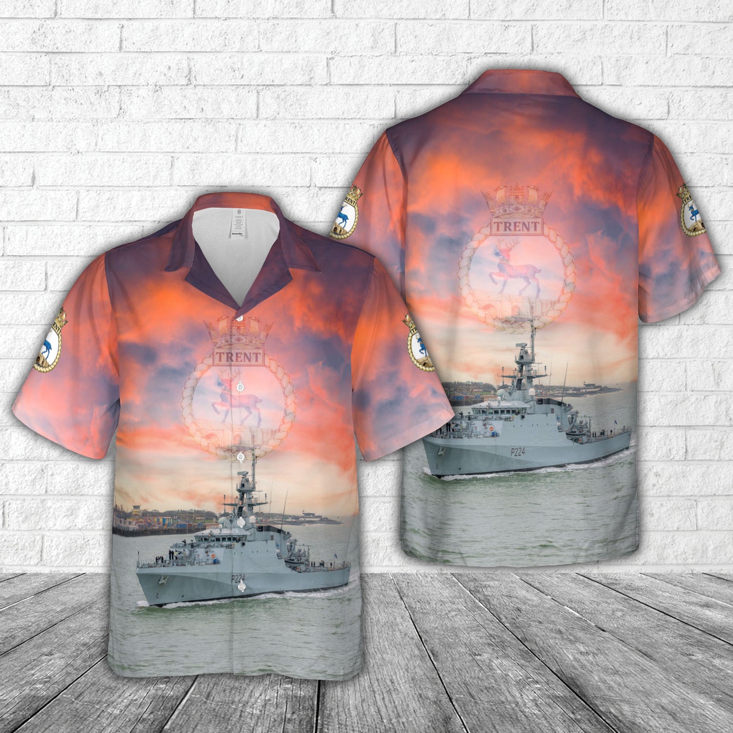 Royal Navy HMS Trent (P224) Offshore Patrol Vessel Hawaiian Shirt