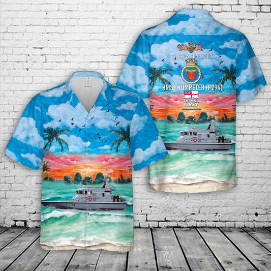 Royal Navy HMS Trumpeter (P294) Archer-class patrol vessel Hawaiian Shirt