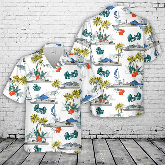 Royal Navy Sandown-class minehunter HMS Ramsey (M110) Hawaiian Shirt