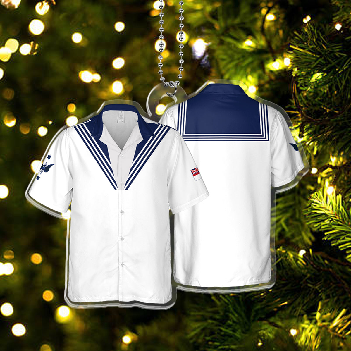 Royal Navy Submarine Service Uniform White Tropical Version Christmas Ornament