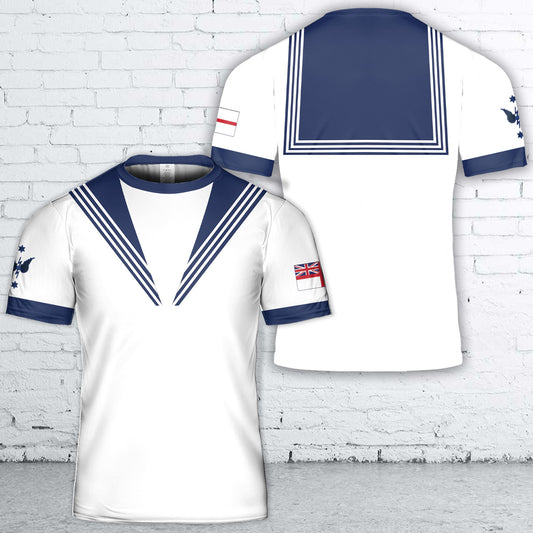 Royal Navy Submarine Service Uniform White Tropical Version T-Shirt 3D