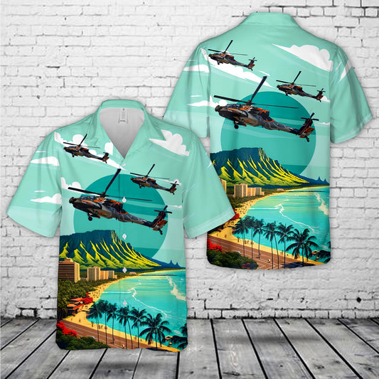 Royal Netherlands Air Force AH-64D Apache Demo Team Hawaiian Shirt