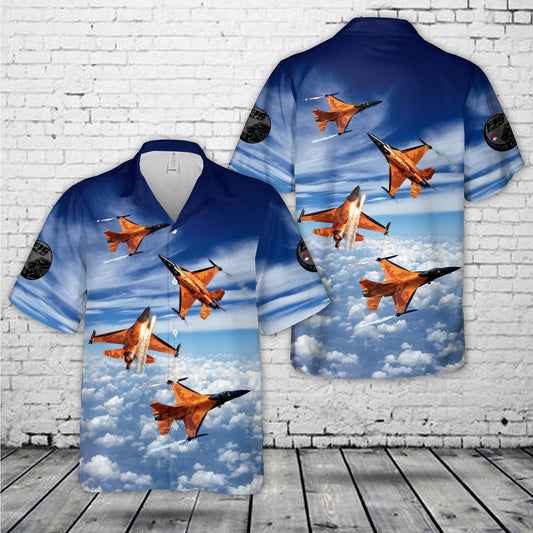 Royal Netherlands Air Force F-16 Demo Team Hawaiian Shirt