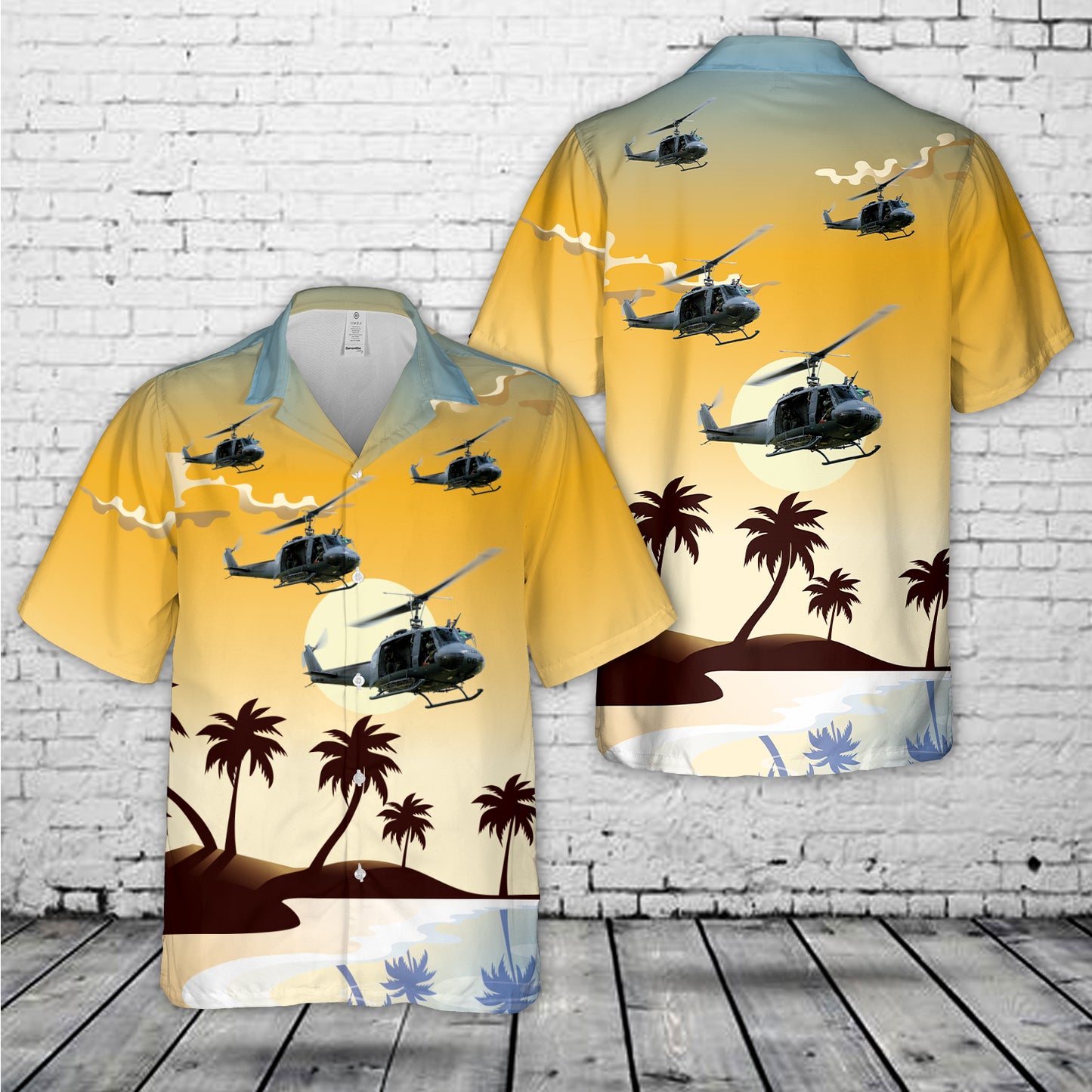 Royal New Zealand Air Force No. 3 Squadron UH-1H Iroquois Hawaiian Shirt