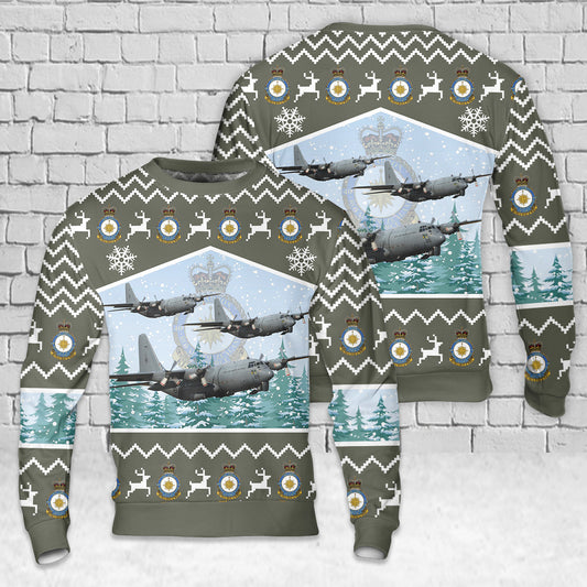 Royal New Zealand Air Force RNZAF No. 40 Squadron Lockheed C-130H(NZ) Hercules Christmas AOP Sweater