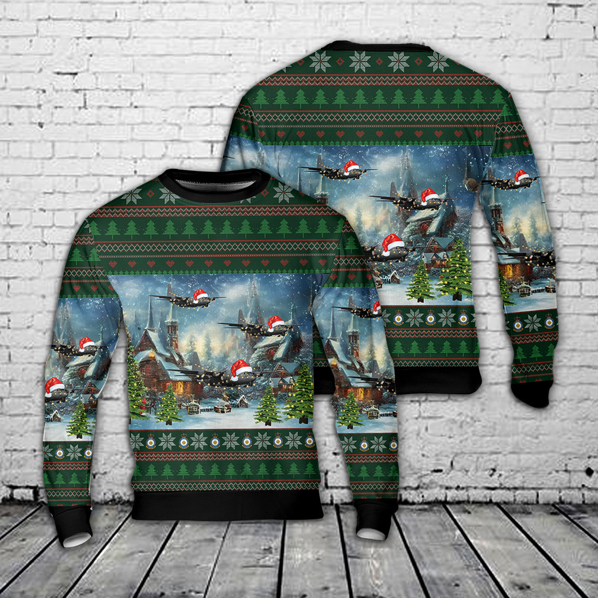 Royal New Zealand Air Force RNZAF No. 40 Squadron Lockheed C-130H(NZ) Hercules Christmas AOP Sweater