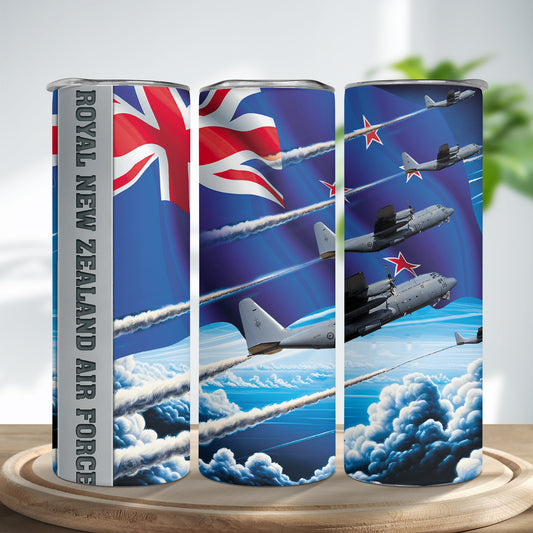 Royal New Zealand Air Force RNZAF No. 40 Squadron Lockheed C-130H(NZ) Hercules Skinny Tumbler Stainless Steel with Lids 20OZ