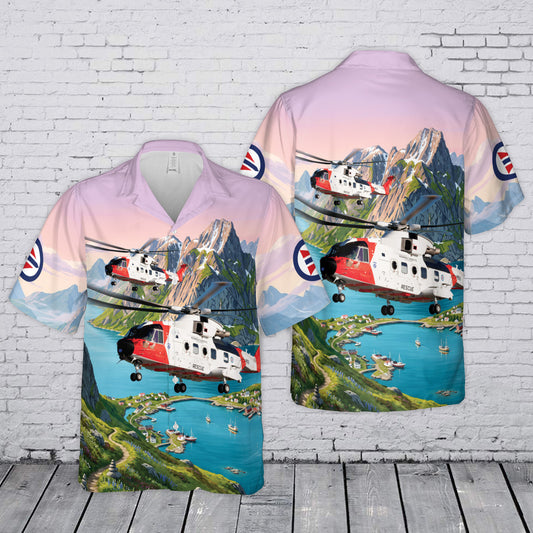 Royal Norwegian Air Force AW101 SAR Queen Hawaiian Shirt