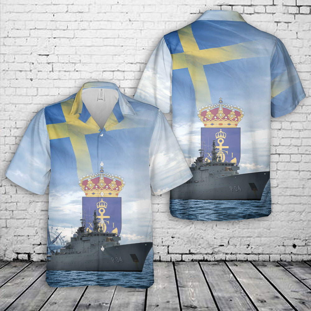 Royal Swedish Navy HSwMS Carlskrona (P04) Hawaiian Shirt