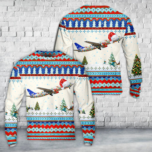 SAS Scandinavian Airlines Boeing 737-800 Christmas AOP Sweater