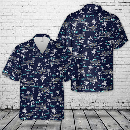 SBD Dauntless WW2 American Dive Bomber Plane Hawaiian Shirt