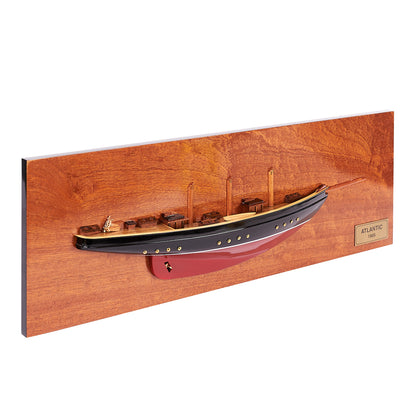 Handcrafted Atlantic Half Hull Wooden Model Ship | 60cm Length | Nautical Decor