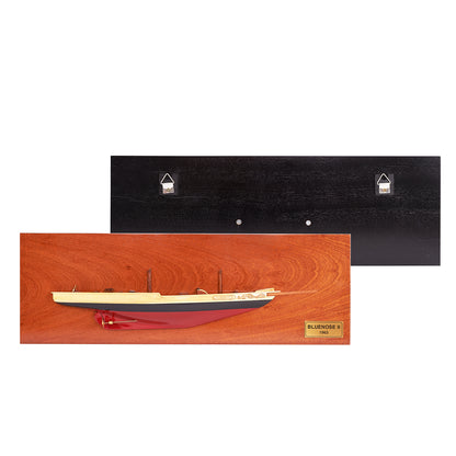 Handcrafted Bluenose II Half Hull Wooden Model Ship | 60cm Length | Artisan Crafted