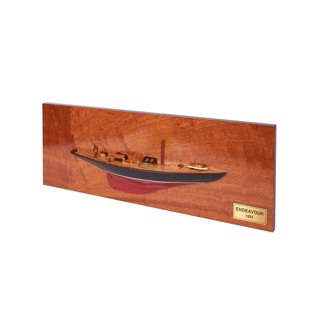 Handcrafted Endeavour Half Hull Wooden Model Ship | 60cm Length | Artisan Crafted