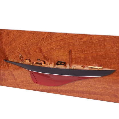Handcrafted Endeavour Half Hull Wooden Model Ship | 60cm Length | Artisan Crafted