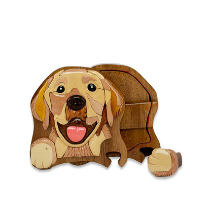 Labrador Retriever Wooden Puzzle Box, Handcrafted Dog Lover's Gift