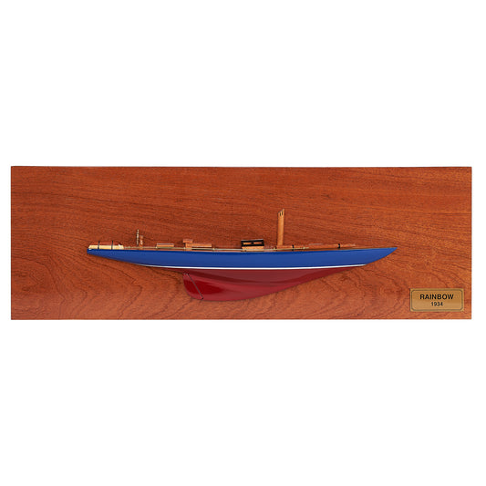 Handmade Rainbow Half Hull Wooden Model Ship | 60cm Length | Artisan Crafted
