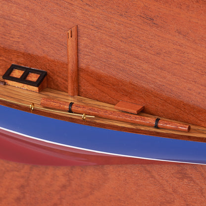Handcrafted Rainbow Half Hull Wooden Model Ship | 60cm Length | Artisan Crafted