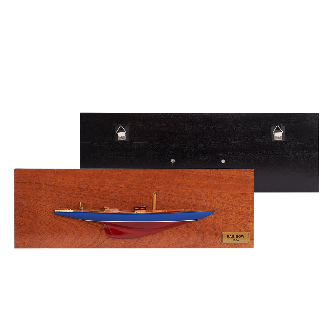 Handcrafted Rainbow Half Hull Wooden Model Ship | 60cm Length | Artisan Crafted