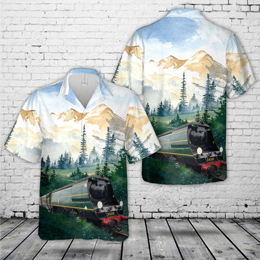SR Battle of Britain Class 34081 92 Squadron Locomotive Nene Valley Railway Hawaiian Shirt