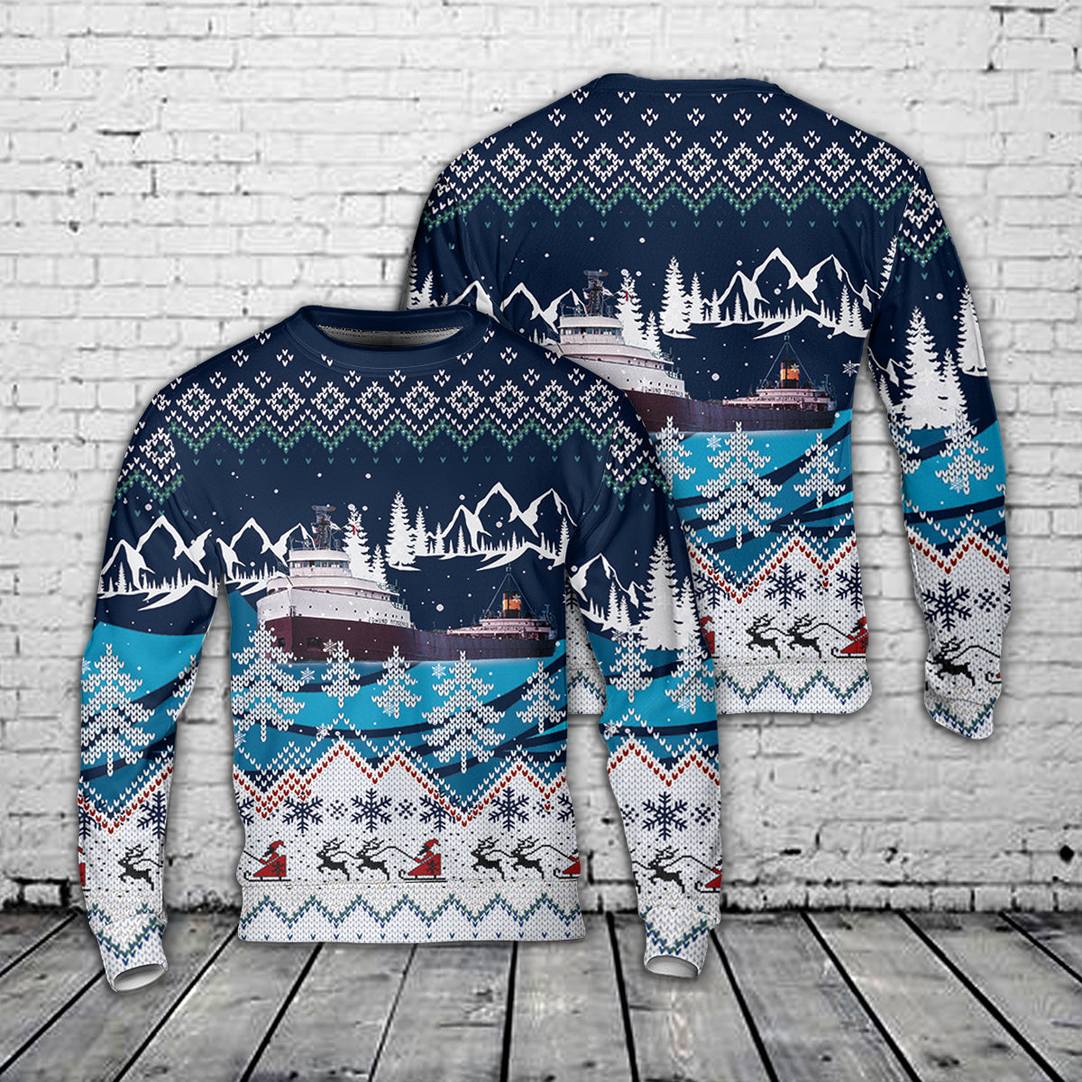 SS Edmund Fitzgerald Christmas AOP Sweater