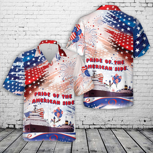 SS Edmund Fitzgerald, 4th Of July Hawaiian Shirt