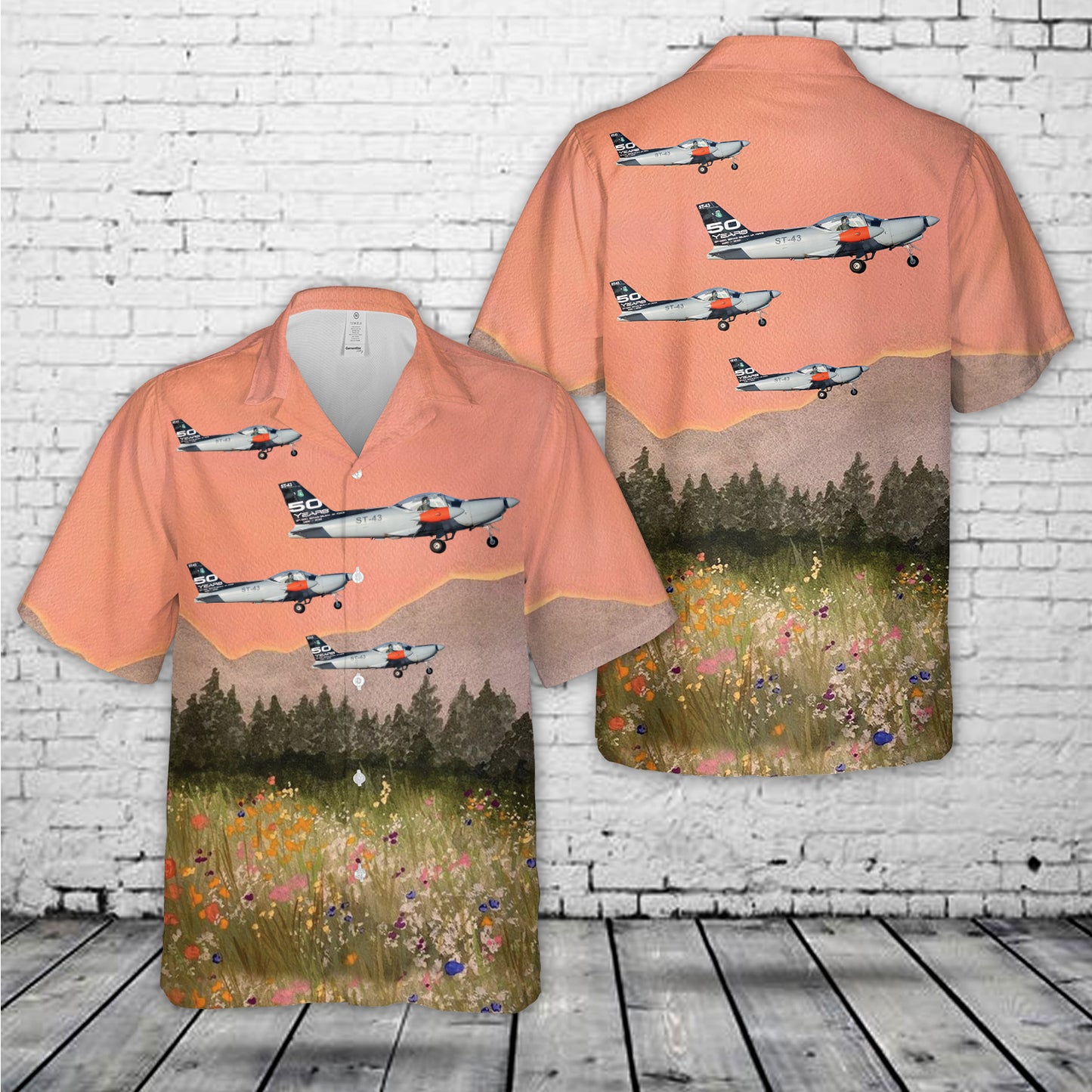 ST-43 Belgian Air Force SIAI Marchetti SF.260D Hawaiian Shirt