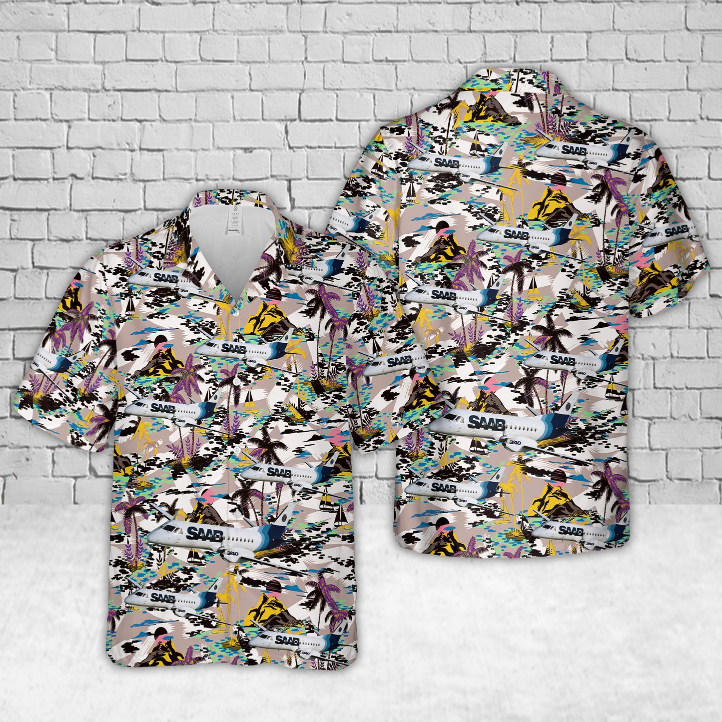 Saab 340 Hawaiian Shirt