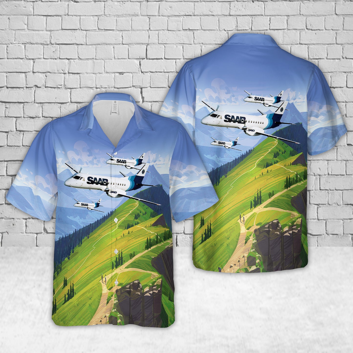 Saab 340 Hawaiian Shirt
