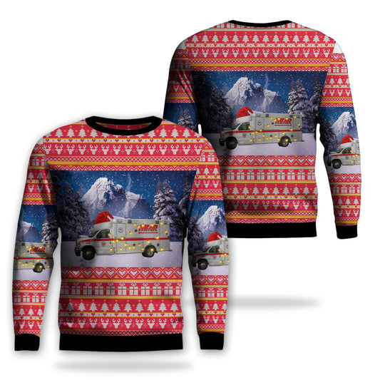 Saginaw, Michigan, Mobile Medical Response Christmas AOP Sweater