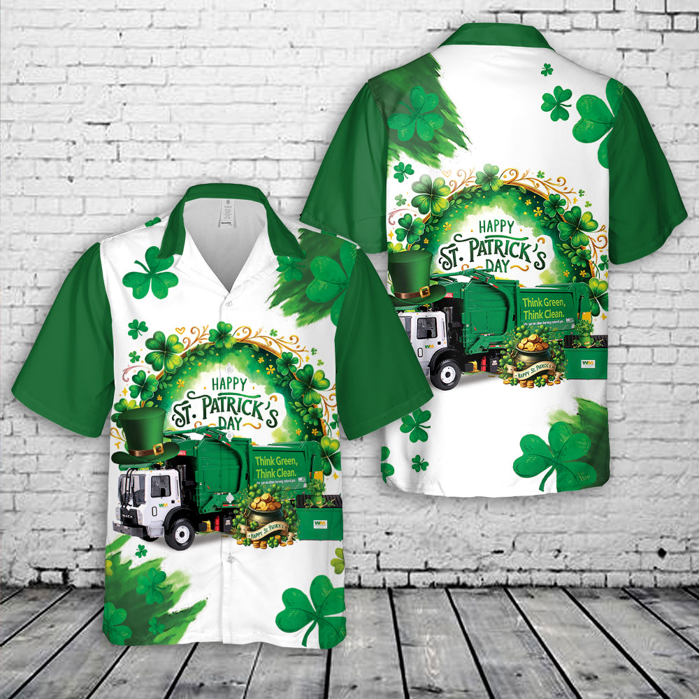 Saint Patrick's day Waste Management Hawaiian Shirt