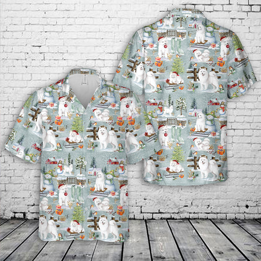 Samoyed Dog Christmas Hawaiian Shirt