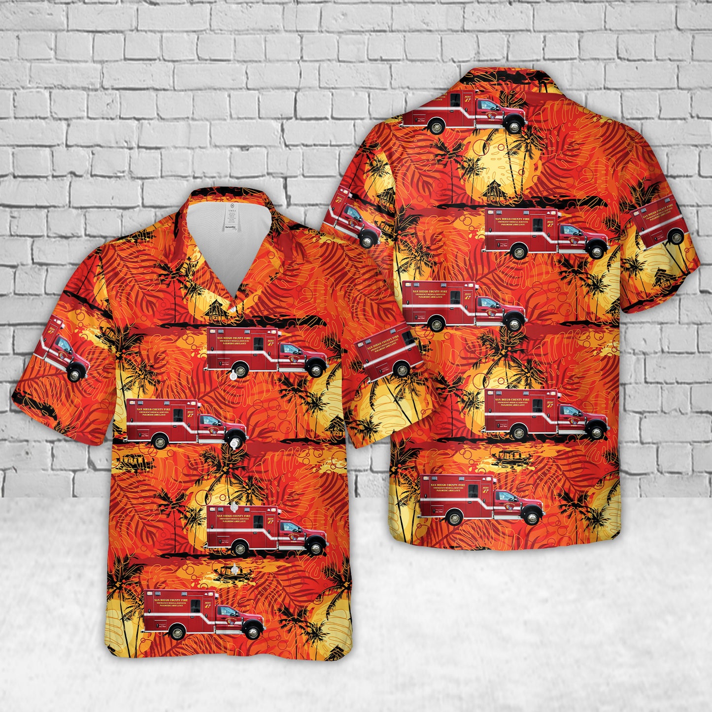 San Diego County Fire Fleet Hawaiian Shirt