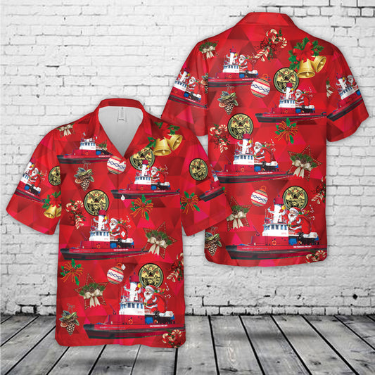 San Francisco Fire Department (SFFD) Guardian Fireboat Christmas Hawaiian Shirt