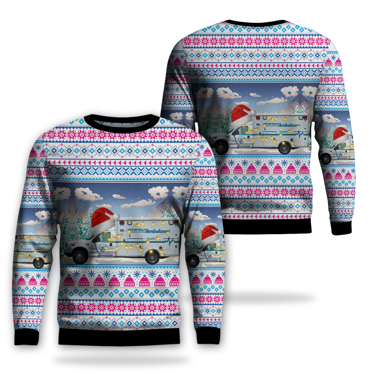 San Jose, California, Silicon Valley Ambulance Christmas AOP Sweater