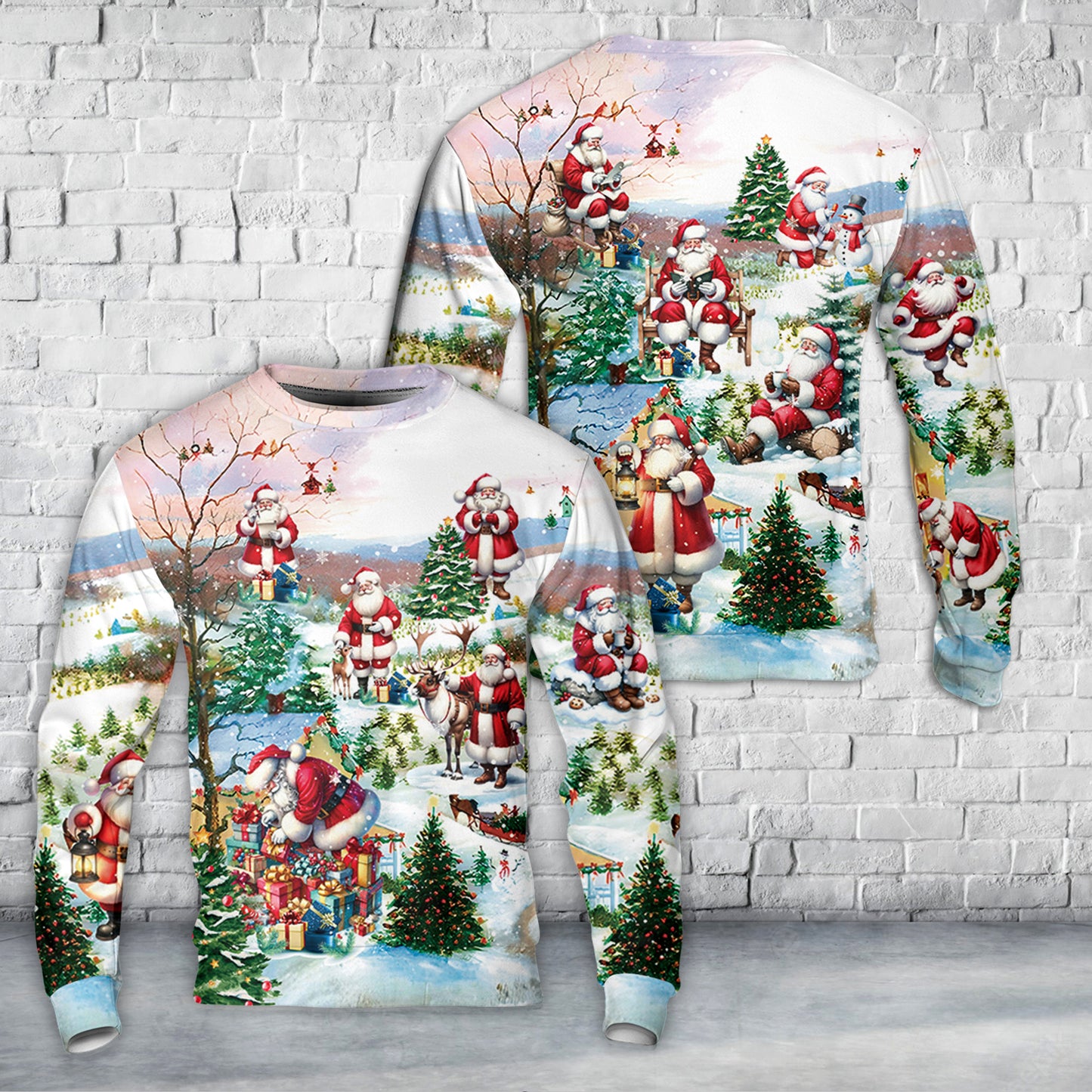 Santa Claus Christmas AOP Sweater